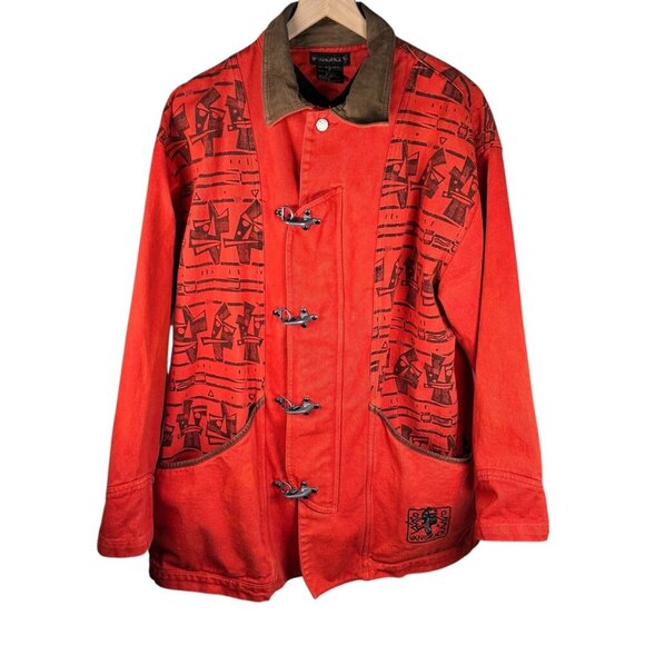 Vintage Vangrack Size Small Men Barn Chore Jacket Coat Aztec Southwest Western - Picture 1 of 9